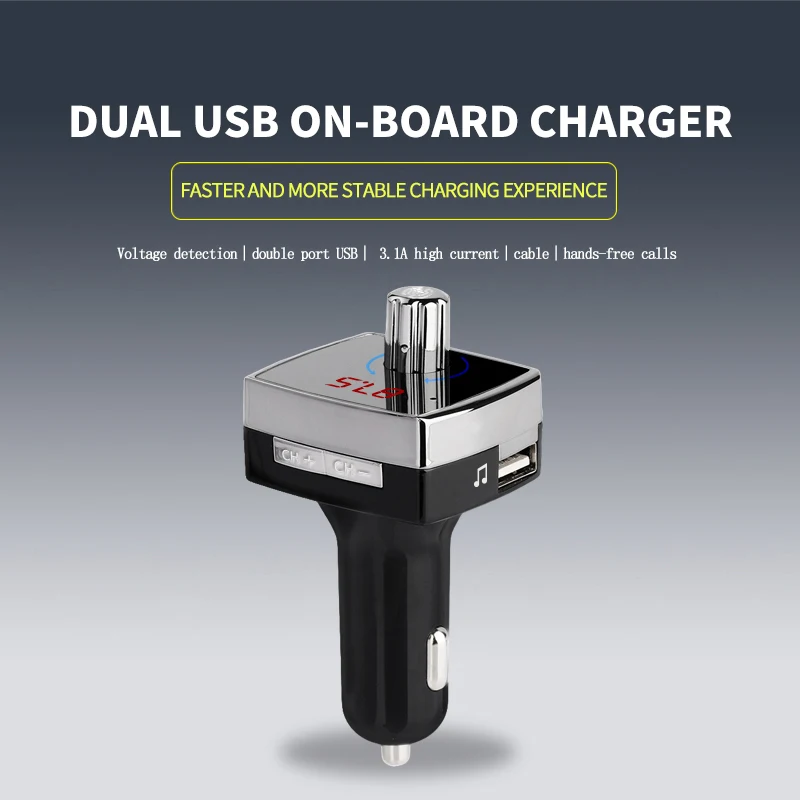 Murah Mobil Bluetooth Handsfree MP3 Player Wireless FM Transmitter Music Player Car Kit Dukungan U Disk Ganda USB Charger untuk iPhone CDEN