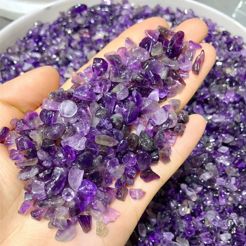 

Wholesale 50g 2 Size Natural Stone Amethyst Gravel Purple Raw Gemstone Crystal Specimen Stones and Crystals