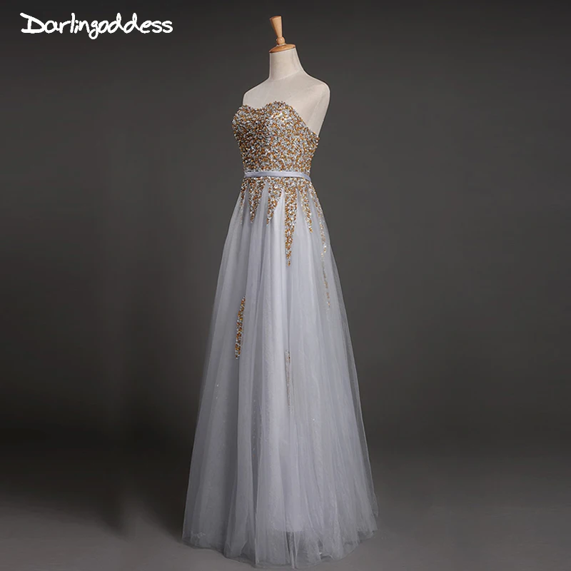 Роскошные Дубаи Robe De soiree светло серые Кристальные Длинные вечерние платья
