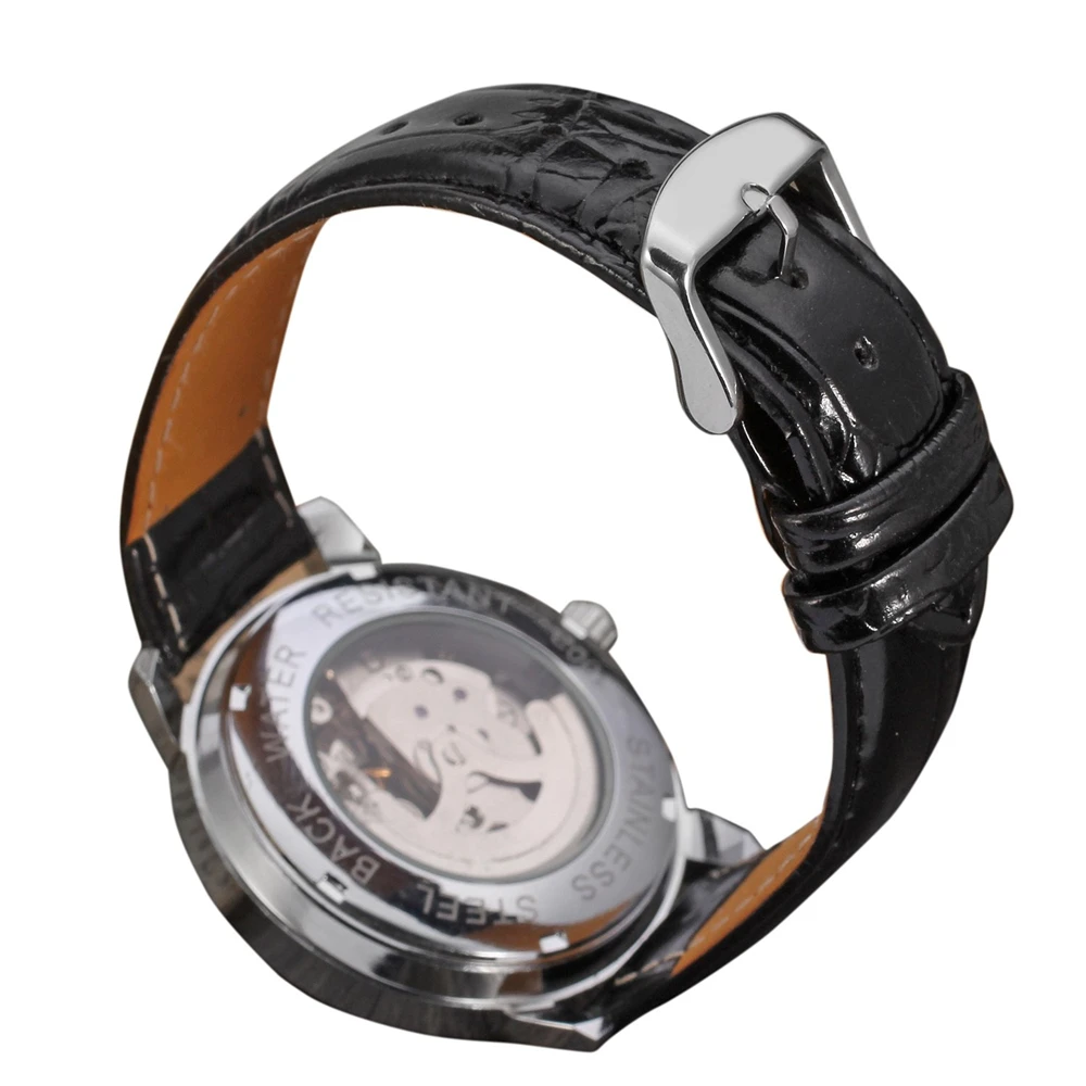 Часы мужские деловые механические с кожаным ремешком|wristwatch automatic|band purseswristwatch brand |