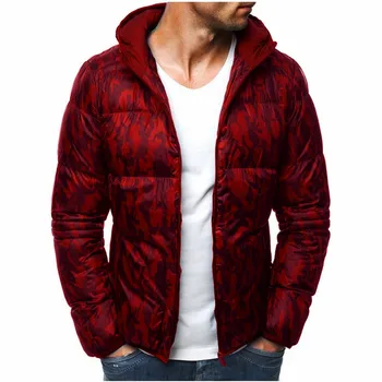 

2018 White Duck Down Men's Winter Jacket Ultralight Down Jacket Casual Outerwear Snow Warm Fur Camouflage hooded down jacket