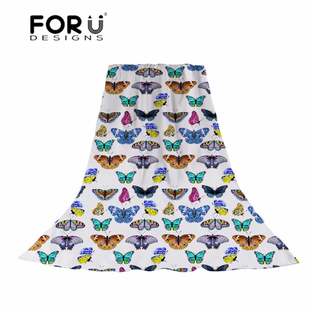 

FORUDESIGNS 3D Butterfly Printing Women Long Scarves Ladies Thin and Light Slik Scarf Females Fashion Bohemian Head Scarf Travel