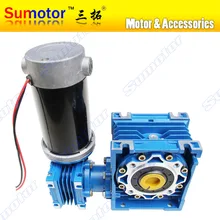 DC 24V 6.5A 100W GW030050 Ultra low speed High Transmission ratio High Torque dual-shaft Output bore Electric Worm Gear Motor