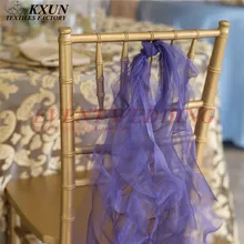 Цена оптовой продажи Chiavari стул органза полоски ткани стул створки галстук-бабочка для украшение для свадьбы