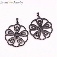 Full Black Pendant 5 прядей ZYZ296-9995 дизайн микро проложить подвеска в виде циркониевого цветка ожерелье для женщин, высокое качество модные ювелирные изделия с фианитами - Окраска металла: Full Black Pendant