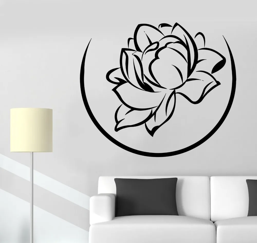 

Home Decals Lotus Floral Flower Home Wall Stickers Removable Buddha Vinyl Wall Decal Mural Room Decor CW-50