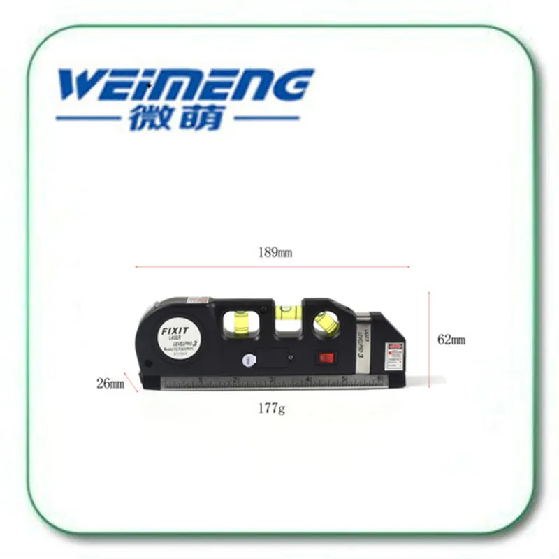 Бренд Weimeng, новинка, черный лазерный уровень, горизонт, вертикальная мера, выравниватель, Стандартный, отрегулированный, Метрическая линейка, многофункциональное измерение