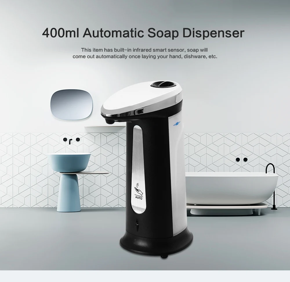 Лидер продаж Automatic 400 мл жидкое мыло распределитель ABS гальваническим Touchless дезинфицирующее мыло диспенсеры для Кухня Ванная комната офисные