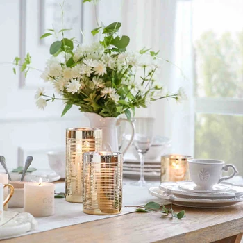 

New arrival candle holders creative wire golden grass candlestick holders Terrarium holder Home wedding party decoration