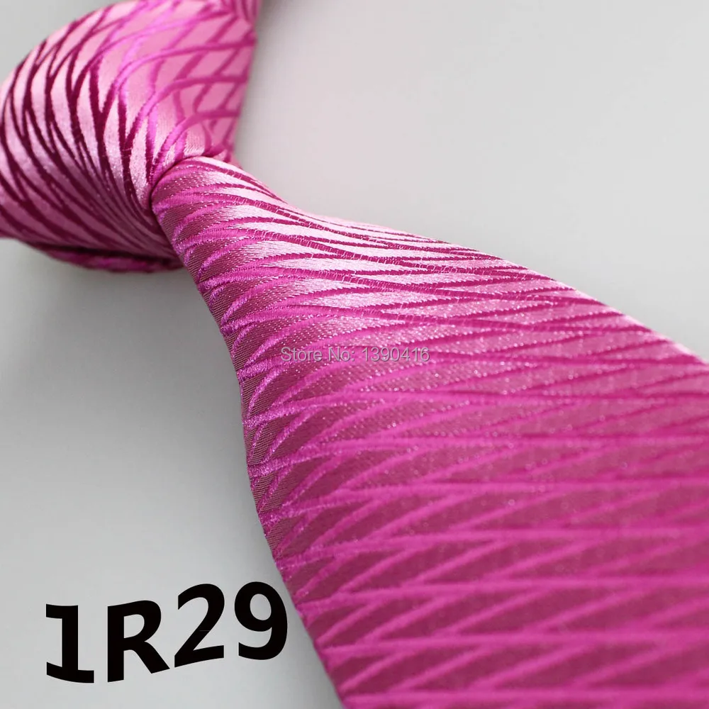 2015 Latest Style Tie Hot Pink Purplish Red Grid Striped Design Casual Men Mens Gift Set
