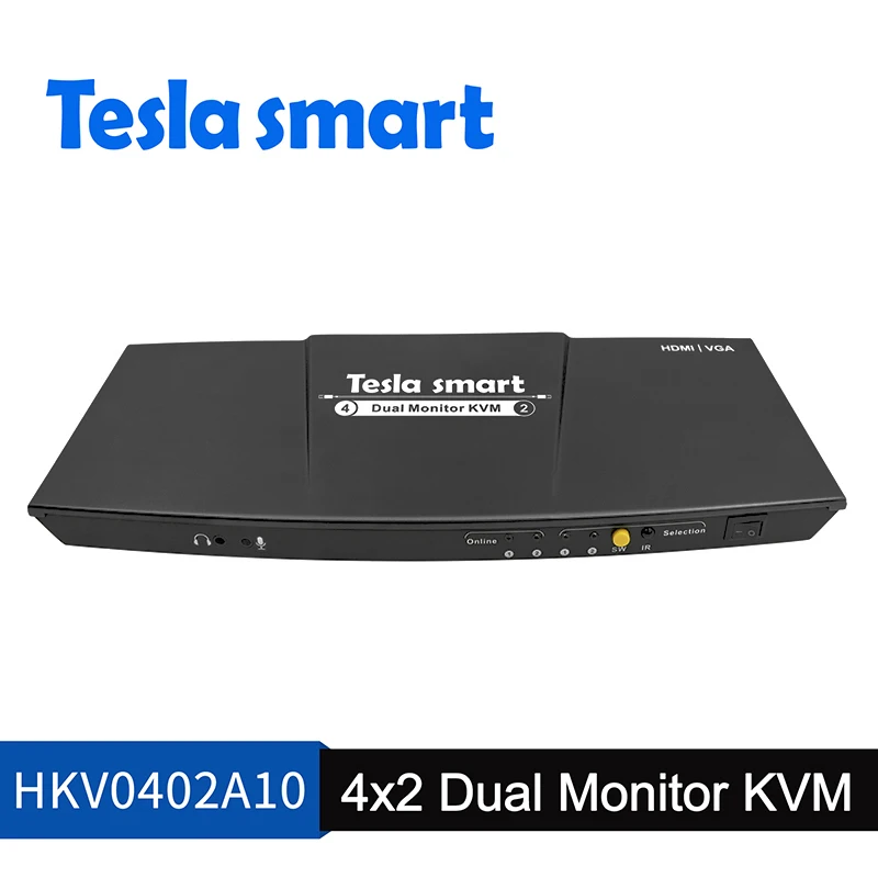 2 порта выход HDMI+ VGA HDMI двойной монитор KVM переключатель HDMI KVM Поддержка USB 2,0 портов клавиатура и мышь до 4 k@ 30 Гц HDMI KVM