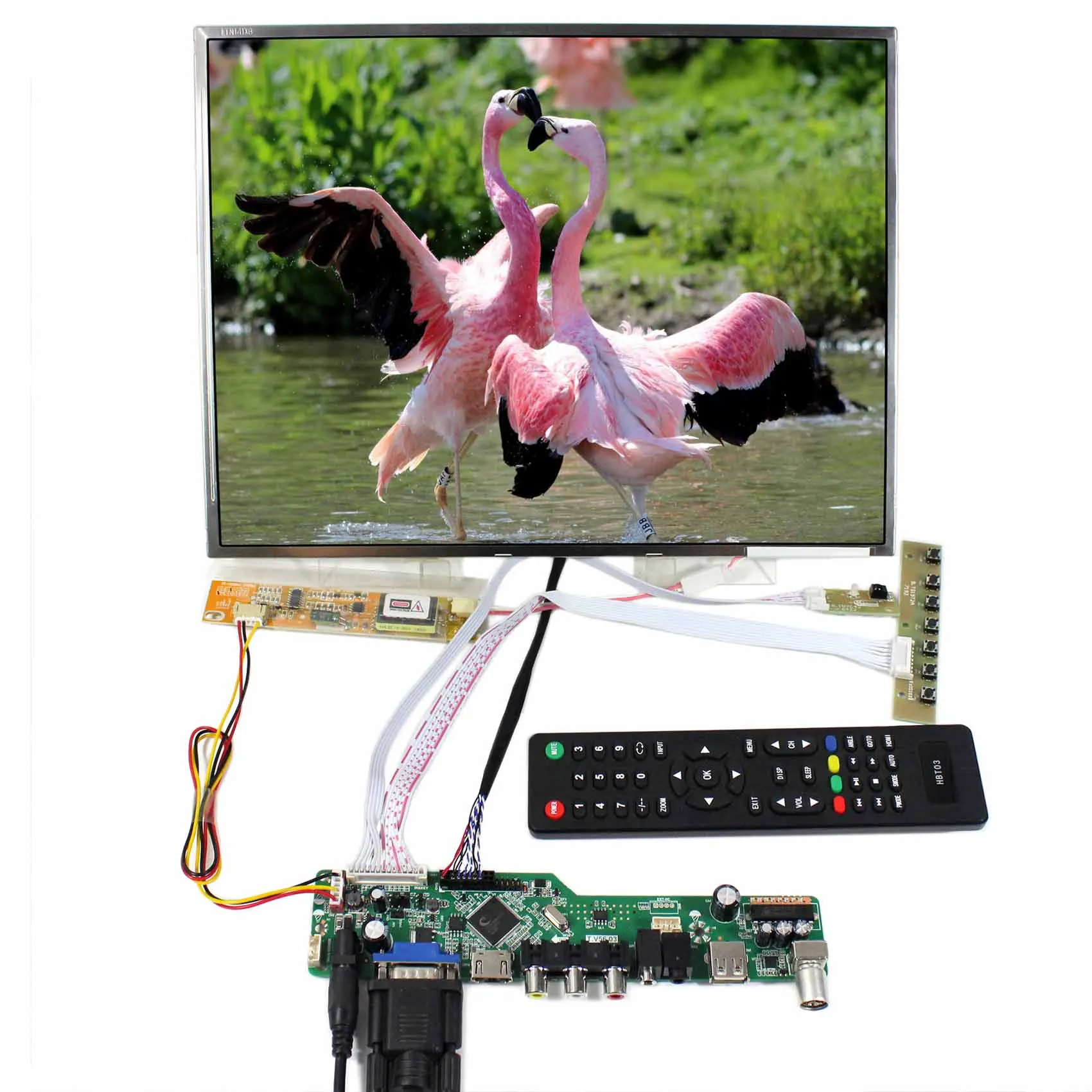 

TV HD MI VGA AV USB AUDIO LCD Controller Board 14.1inch 1024x768 LTN141XF LP141XA LCD Screen