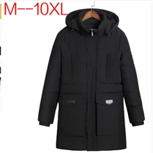 Зимние мужские парки размера плюс 10XL, 9XL, 8XL, 6XL, 5XL, толстый натуральный теплый пуховик, ветровка, свободные оригинальные мужские пальто, большие размеры