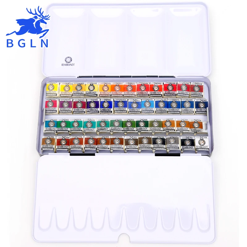 

Rembrandt 12/24/48 Watercolor Paint Set Metal Deluxe Half Pans Pigment Watercolor Painting Pocket Set For Student Art Supplies