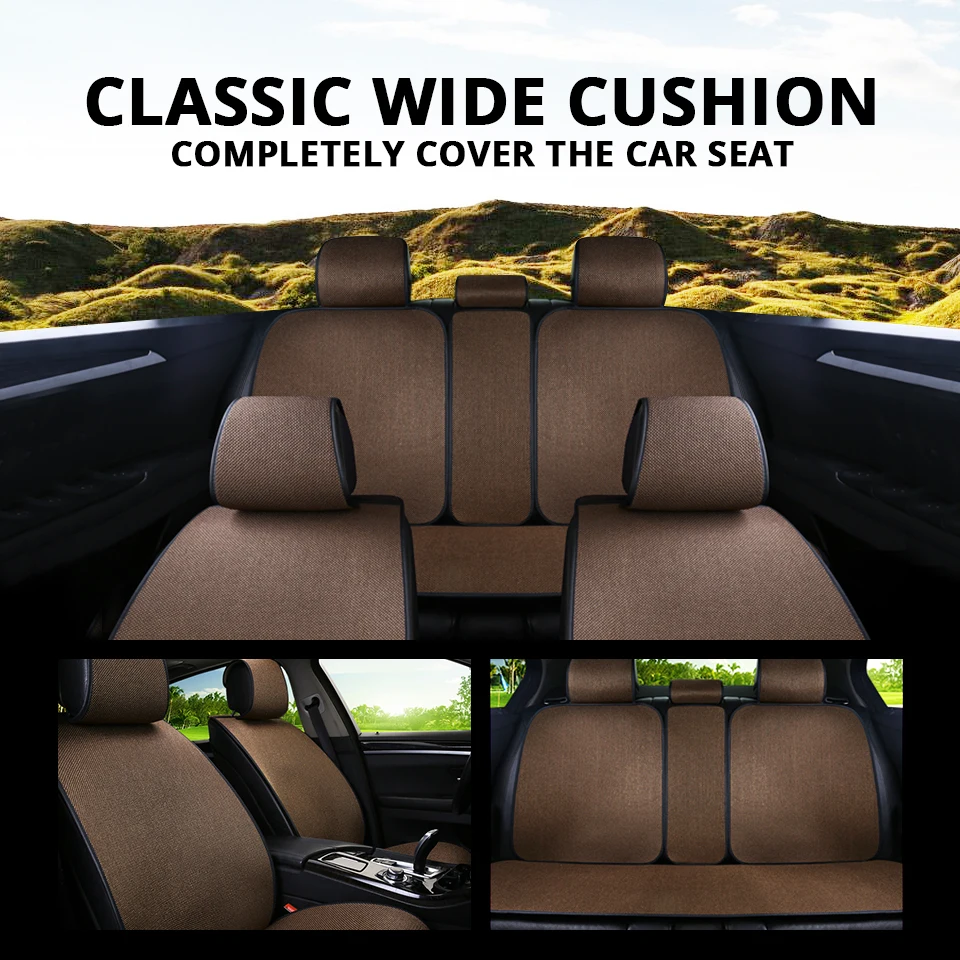 Best Partol Breathable Flax Car Seat Cover Pad Universal Automobile Seat Covers Auto Seat Cushion Protector Car Interior Accessories