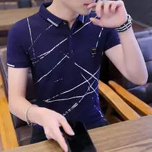 Polo à col rabattu et broderie 3D pour homme, vêtement de marque, de haute qualité, 8308