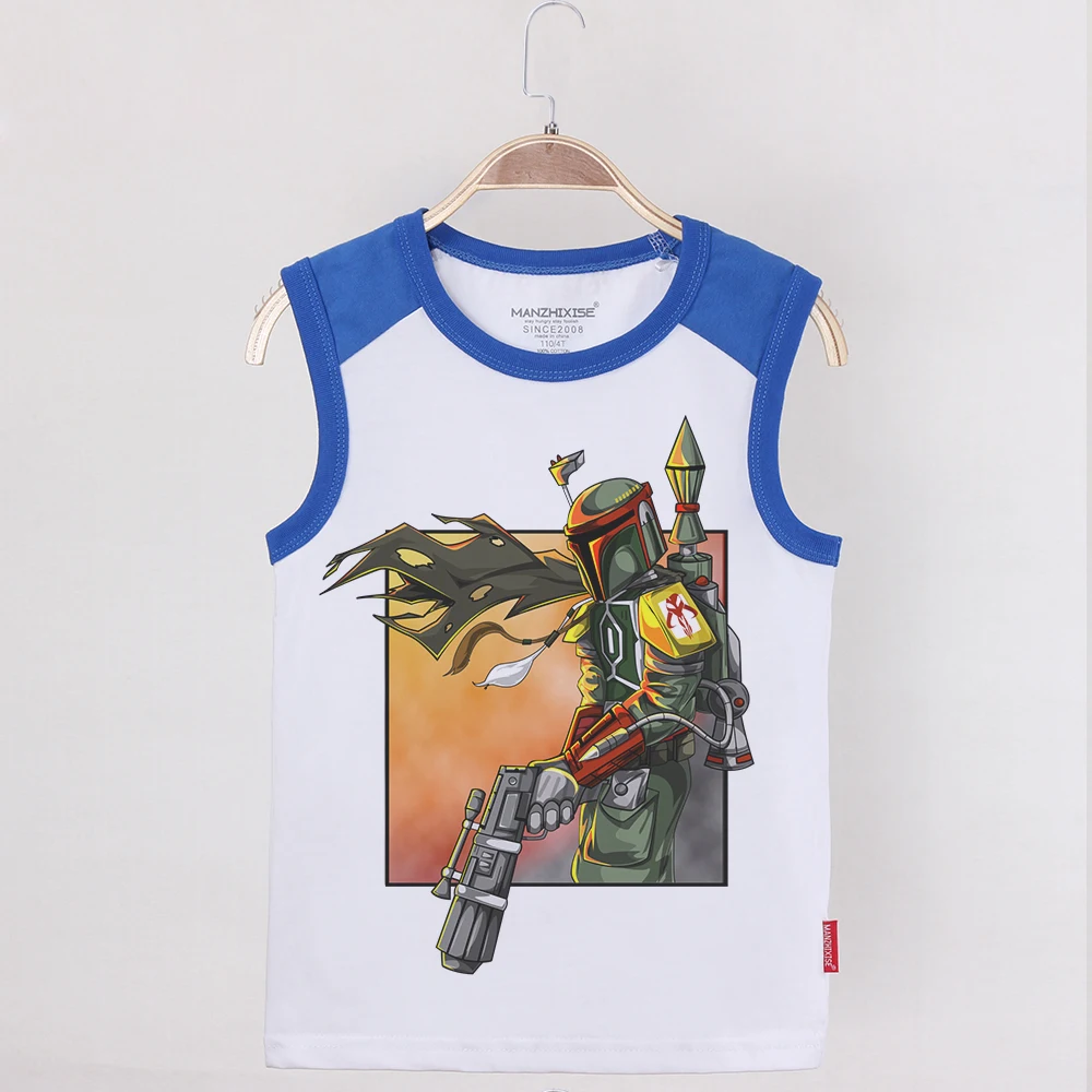

2019 New Arrival Summer Children Clothes Kids Tank Top Star Wars Rex 100 Cotton Boys Tops Boy Undershirt Sleeveless Shirt Baby
