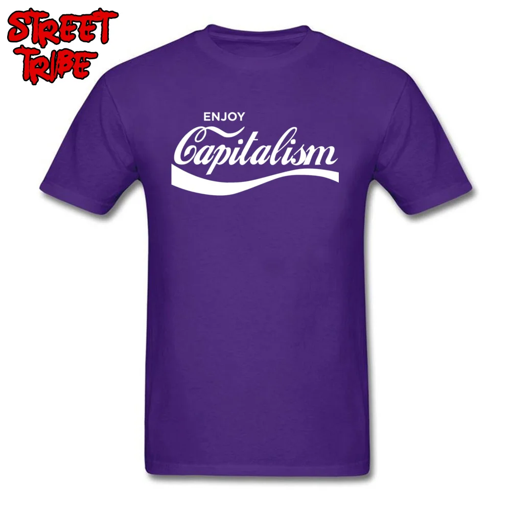 Enjoy Capitalism 5968 Summer Fall Cotton Fabric O Neck Tops Tees Short Sleeve Party Tee-Shirts Classic Cool T Shirt Enjoy Capitalism 5968 purple