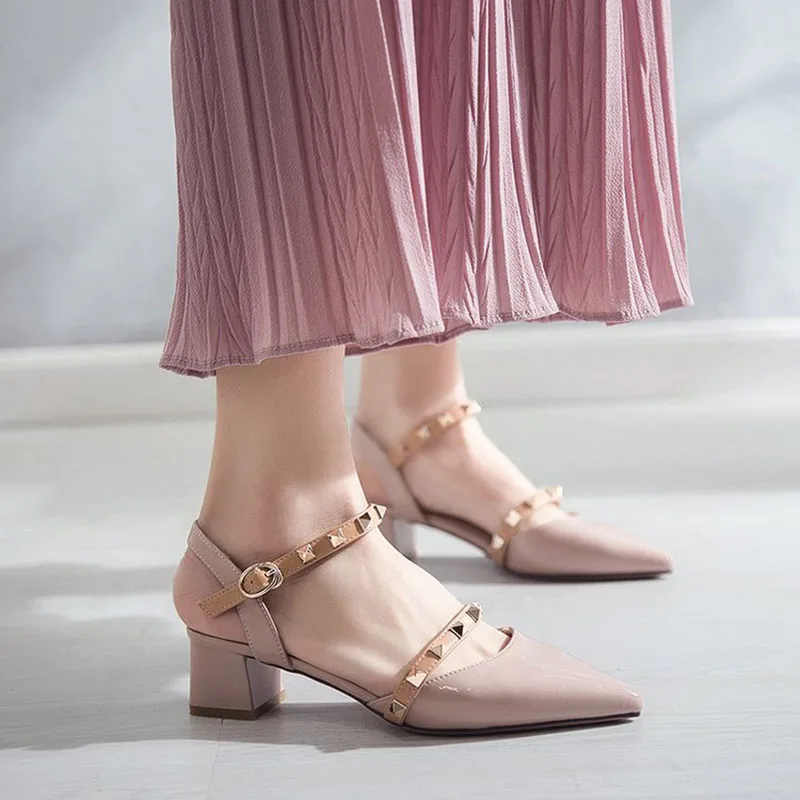 

Summer Fashion New Women Shoes Sandals High Heels Square Footwear Shoes Woman Shoes 2019