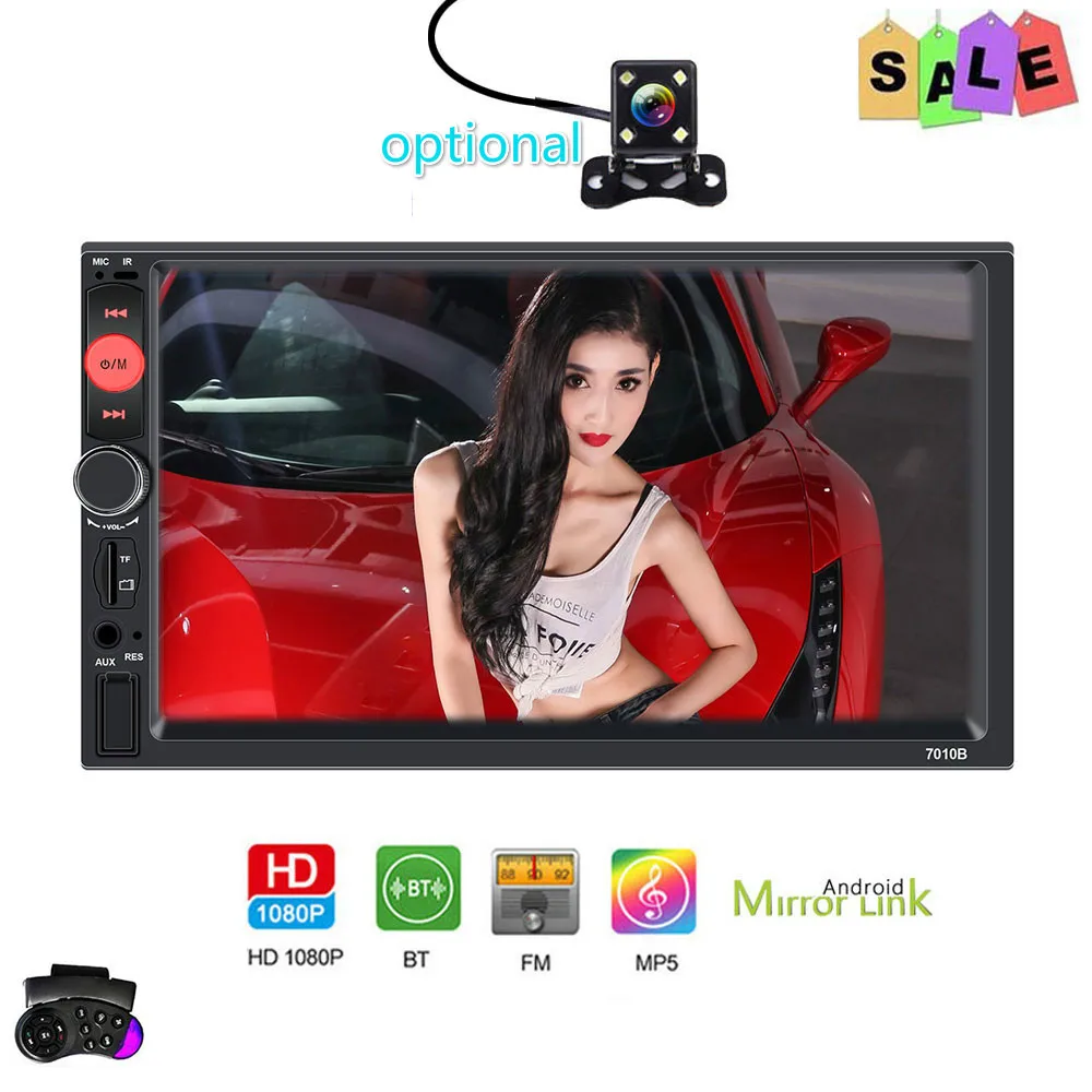 2 Din Автомобильная магнитола HD 7 &quotСенсорный экран Аудио Bluetooth зеркало заднего