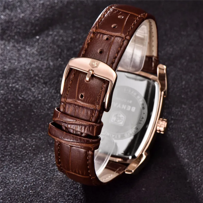 Men Watch Business Fashion Quartz Wristwatch 2018 Benyar Top Brand Luxury Army Military Men's Leath