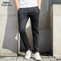 Enjeolon брендовые длинные штаны Штаны черный цвет, для мужчин 5 повседневные плотные брюки для мужчин качество одежды мужчин модная