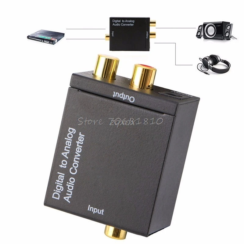 

DAC Digital Optical Toslink SPDIF Coax to Analog L/R RCA Audio Converter