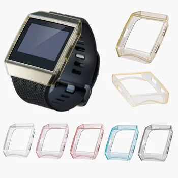 

For Fitbit ionic Case Protector Colorful Silicone Plastic Frame Cover Case Protective Guard Shell Screen Protector Accessories