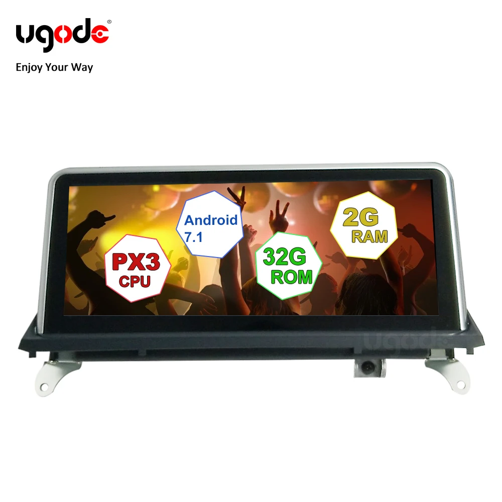 Ugode Android 7,1 автомобильный ПК gps навигационная система MP3 аудио плеер 10,25 дюймов для BMW X5 X6 F15 F16 E70 E71 NBT CIC