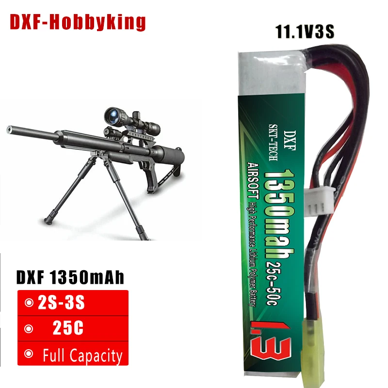 2017 DXF хорошее качество Lipo батарея 3S 11 1 В 1350 мАч 25C Max50C AKKU Mini Airsoft Gun RC модель Tamiya