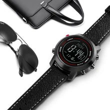 Bozlun MG03 Men Digital Wristwatches Compass Altimeter Barometer Leather Strap Fashion Outdoor Sports Watches Relogio Masculino