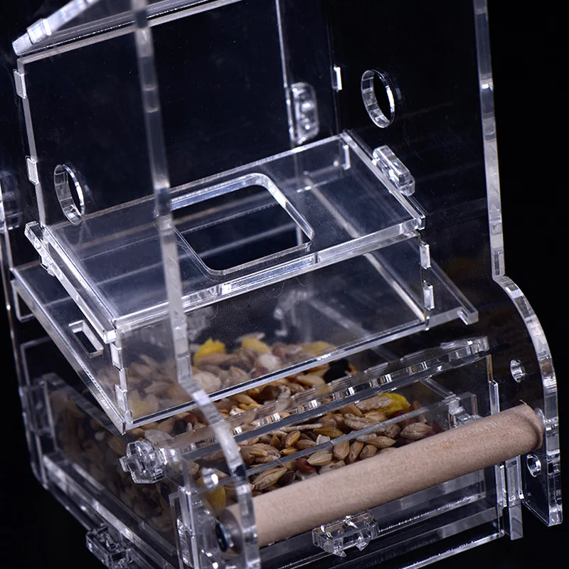 Прозрачная клетка для птиц, акрил анти-разбрызгиватель автоматический кормушка для птиц питьевой фонтан AP11261443