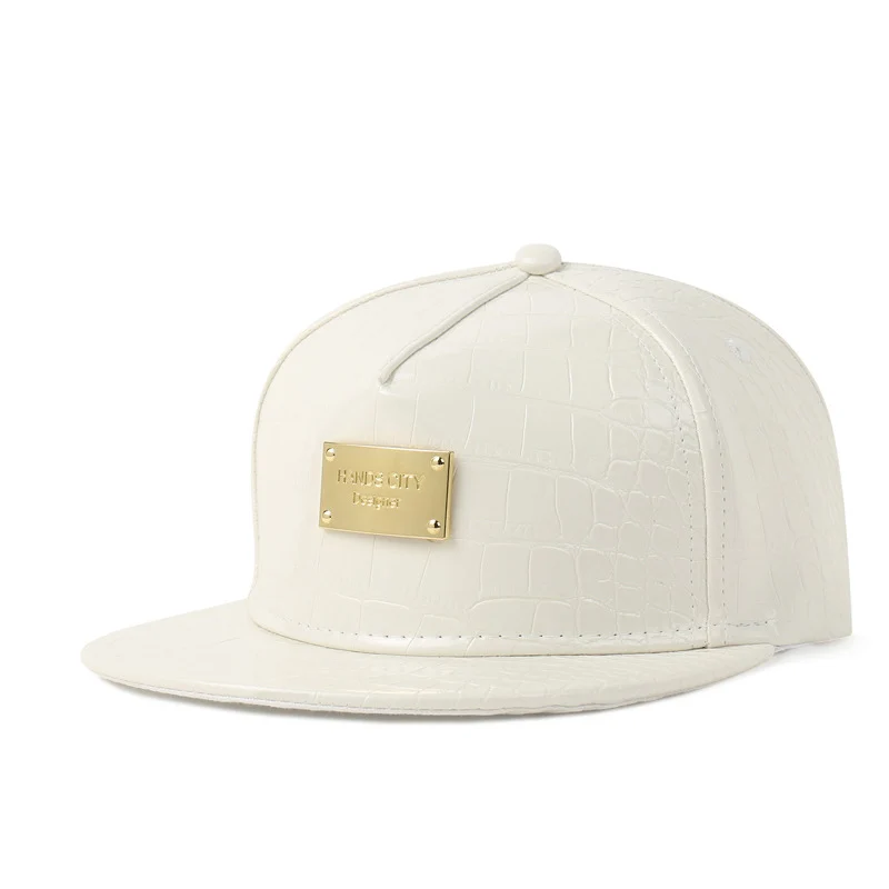 2018 de Petten de béisbol de cuero sombrero hombres sombrero de Casquettes PU hombres Hiphop Gorra negro blanco gorras Gorra de Baseball Hombre