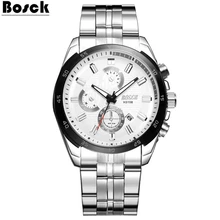 BOSCK 3108 sport hommes de montres, étanche en acier inoxydable lumineux d’affaires militaire montres relogio masculino horloges mannen