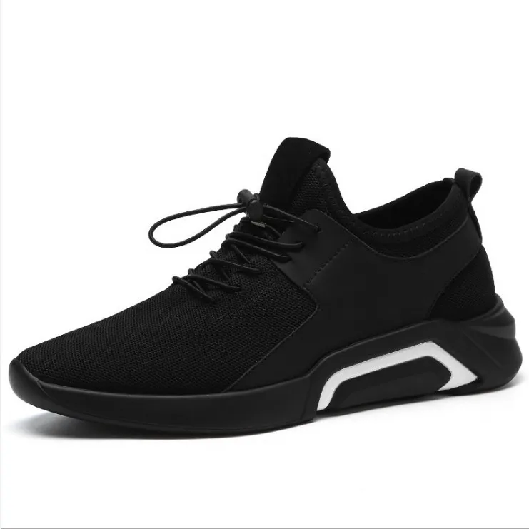 Bomlight/Новинка года; брендовая мужская обувь с дышащей сеткой; Повседневные Легкие мужские кроссовки для прогулок; эластичная обувь для тенниса; feminino - Цвет: Black White