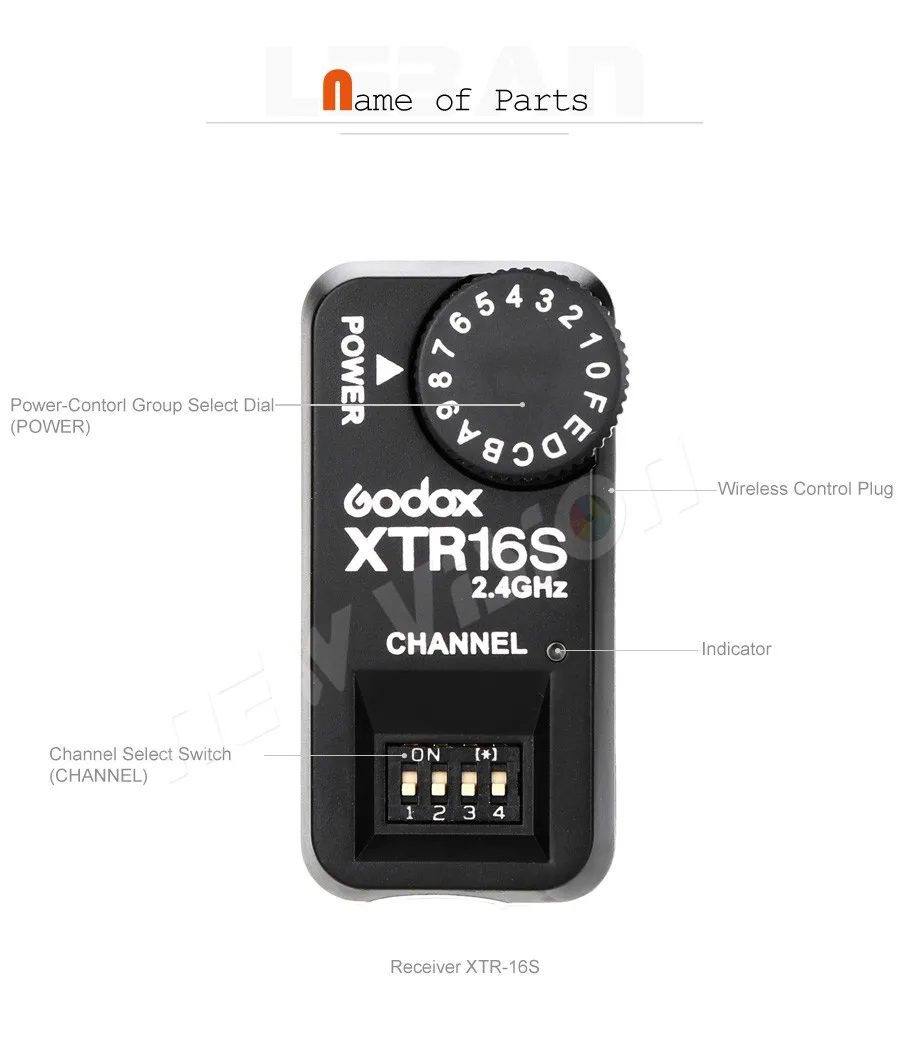 Godox 16 Каналы XTR-16S пульт дистанционного управления 2,4G Беспроводной Мощность-контроллеры вспышки приемник вспышки для V860 V850