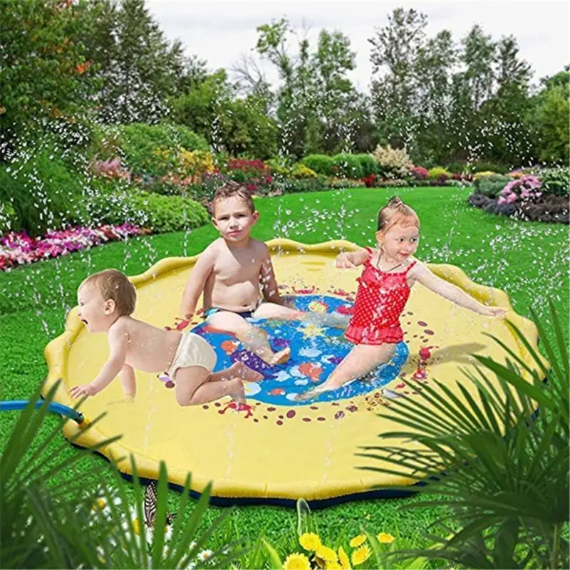 Sprinkle& Splash Play Mat Toy For Outdoor Swimming Beach Lawn Inflatable Sprinkler Pad Baby Children Kids