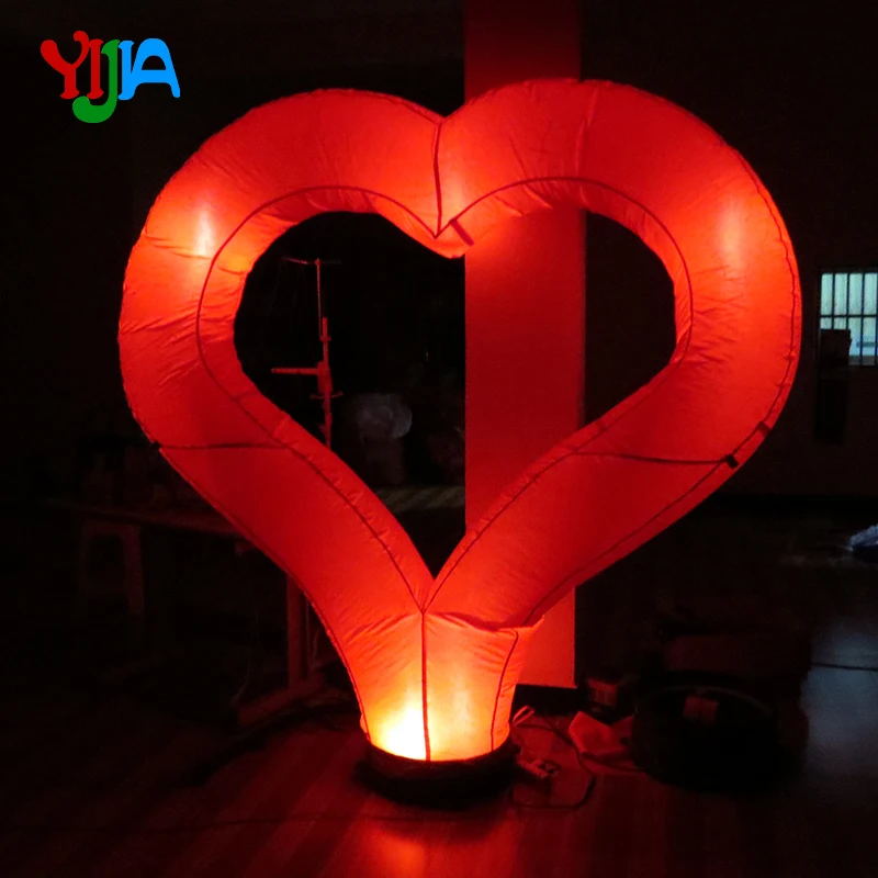 

2 M grande inflable corazón con 16 luces cambiantes de Color modelo para San Valentín Día de la boda Boda fiesta tienda de fotografía