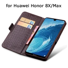 Чехол-Кошелек для huawei Honor 8X, бизнес флип-чехол для телефона s, для huawei Honor 8X Max, натуральная кожа, Fundas, кожа, слот для карт, магнитный