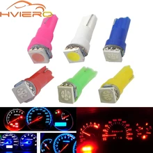 Luces de instrumento T5 5050 1SMD, indicador de advertencia del salpicadero, Bombilla Interior de coche, lámpara lateral, blanco, rojo, azul, verde, rosa, 10 Uds.