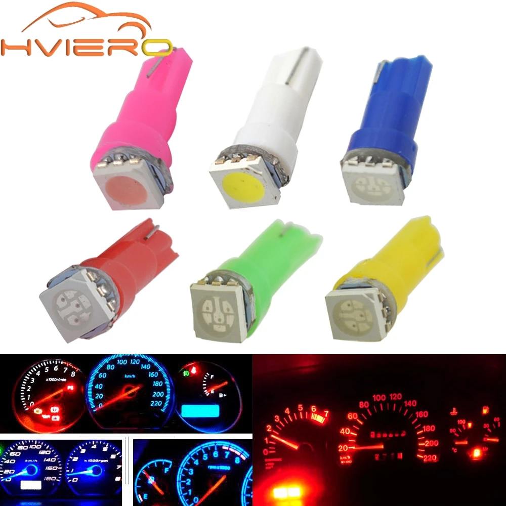 10X T5 5050 1SMD приборные огни приборная панель предупреждающий индикатор белый