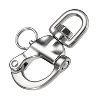 316 Marine Grade Stainless Steel Swivel Eye Snap Boat Sailing Shackle Silver New 316 Marine Grade Stainless Steel Swivel Eye Snap Boat Sailing Shackle Silver New