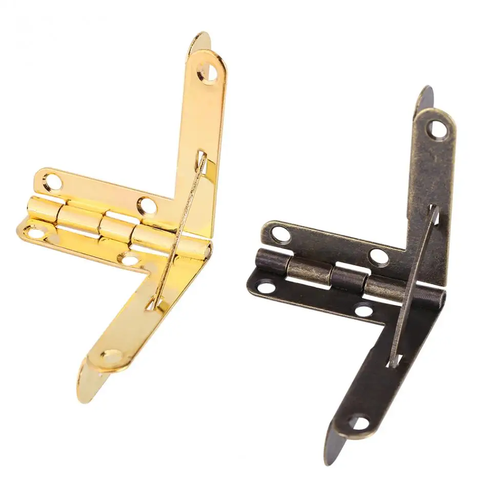 

20pcs 90 Degree Angle Support Spring Hinge Door Hinges for Small Jewelry Wine Case Cabinet Watch Box Wooden Lid