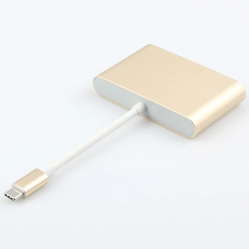 

Fashion 3-In-1 USB 3.1 Type C To VGA Adapter Cable Type-C USB 3.0 Charger Charging Port Digital Multiport Adapters ND998