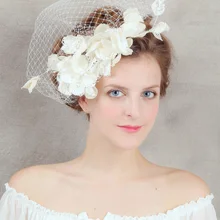 Винтажные тюлевые кепки цвета слоновой кости, птичья клетка, Свадебные аксессуары Фата невесты, птичья клетка, Свадебные вуали, короткие свадебные аксессуары