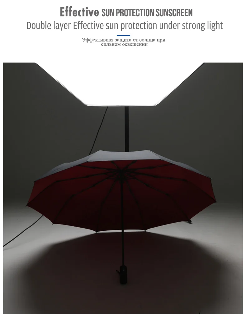 Полностью автоматический 3 складной ветронепроницаемый зонтик, Женский двойной зонтик, ткань, уличный деловой модный мужской зонтик