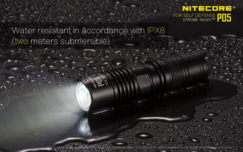 Цена по прейскуранту завода-изготовителя Nitecore P05 CREE XM-L2 U2 светодиодный 460 люмен светодиодный стробоскоп готов незаменимый инструмент Портативный фонарик для самообороны