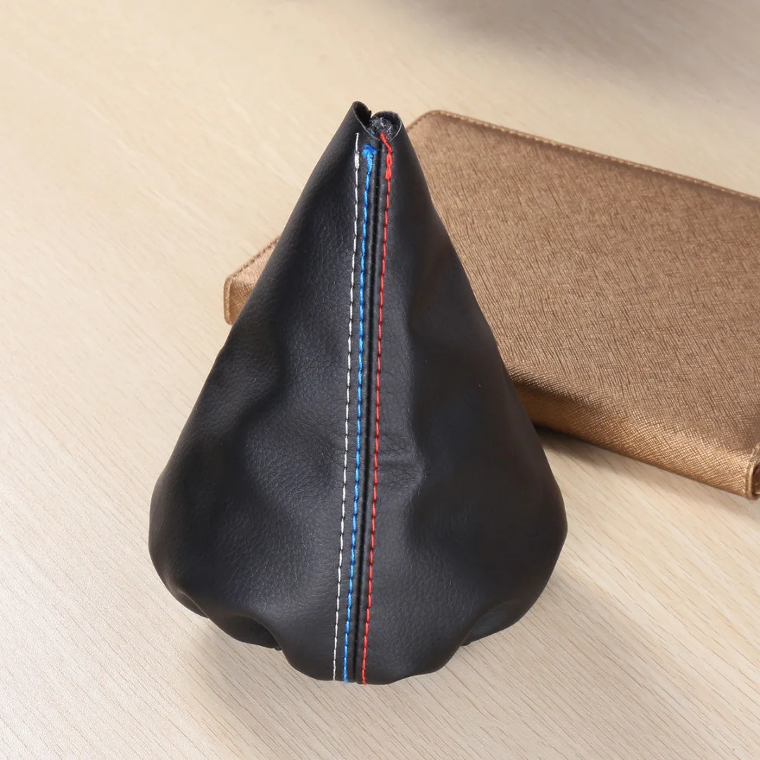 Black PU Leather Gear Shift Knob Shifter Boot Cover For  E30 E34 E36 E46 Z3