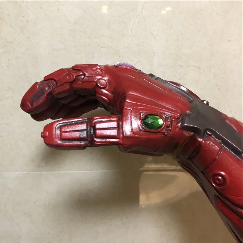 1:1 Endgame Железный человек Тони Старк светодиодный светильник Thanos Gauntlet камень косплей перчатки Гибкие пальцы латекс