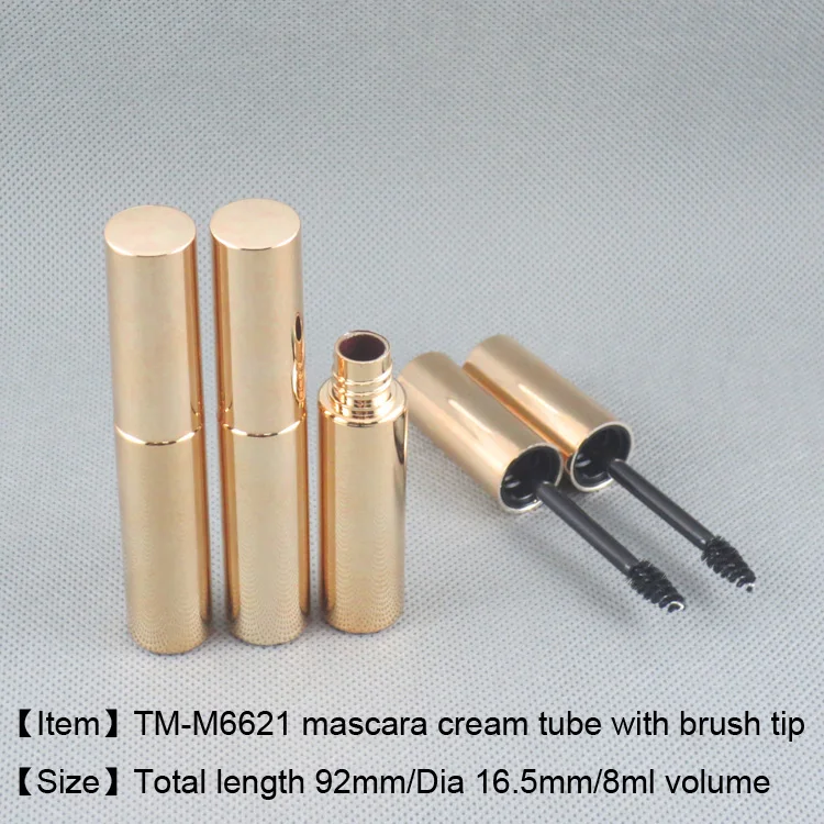 250pcs/lot Free Shipping 8.0ml shiny gold mascara plastic bottle
